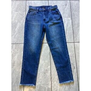 Lucky Brand Jeans Womens 4 High Rise Ankle Mom Drew Fray Hem Denim Pants